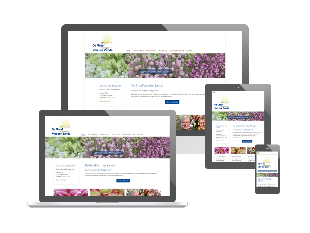 Website De Graaf Van der Zande Communicatie & Management
