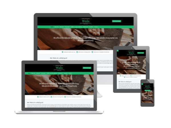 Website voor Stoffeerdersbedrijf Wals