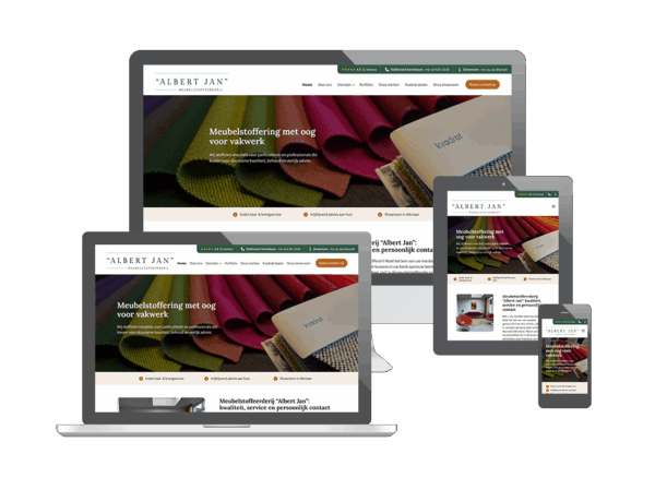 Website voor Meubelstoffeerderij Albert Jan