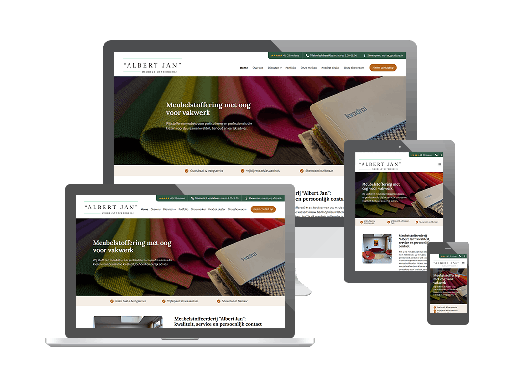 Website voor Meubelstoffeerderij Albert Jan