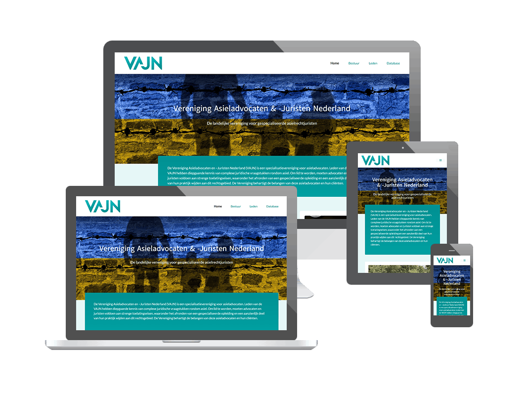 Website voor Vereniging Asieladvocaten en –Juristen Nederland (VAJN)